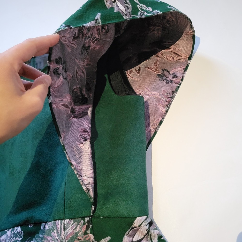 Raquel Couture Green Pink Boutique Midi Short Sleeve Dress Womans Size 4 - Picture 6 of 9